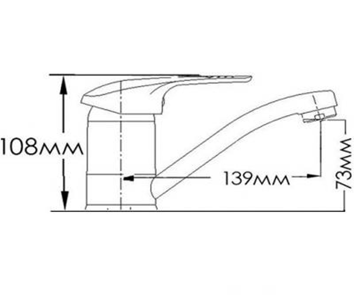 Смеситель для мойки  ВЕСТА FM7536206C:Чертеж 