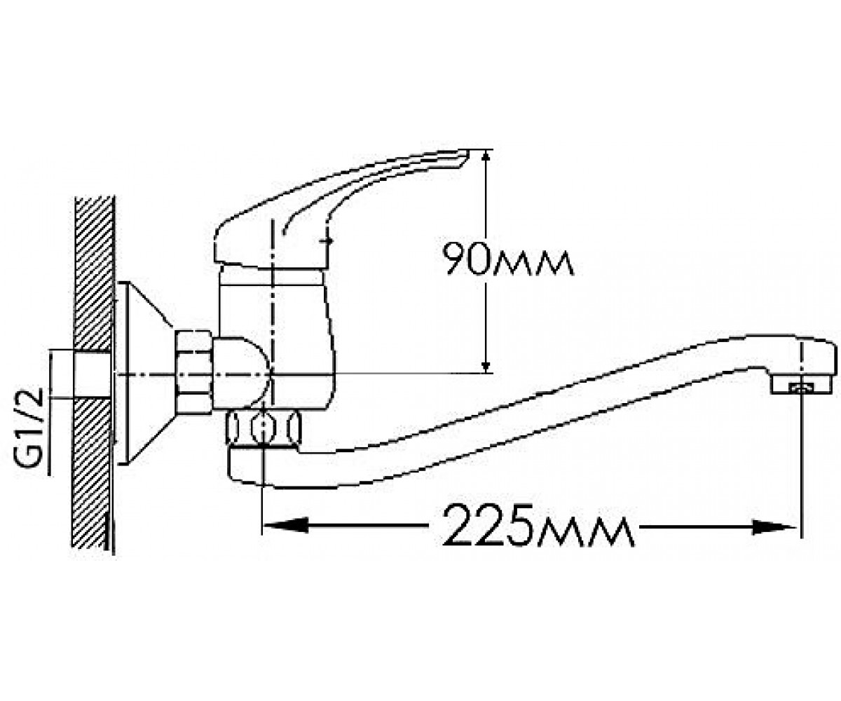 Смеситель для умывальника  ФЕНИКС HB5307030C-25S:Чертеж 
