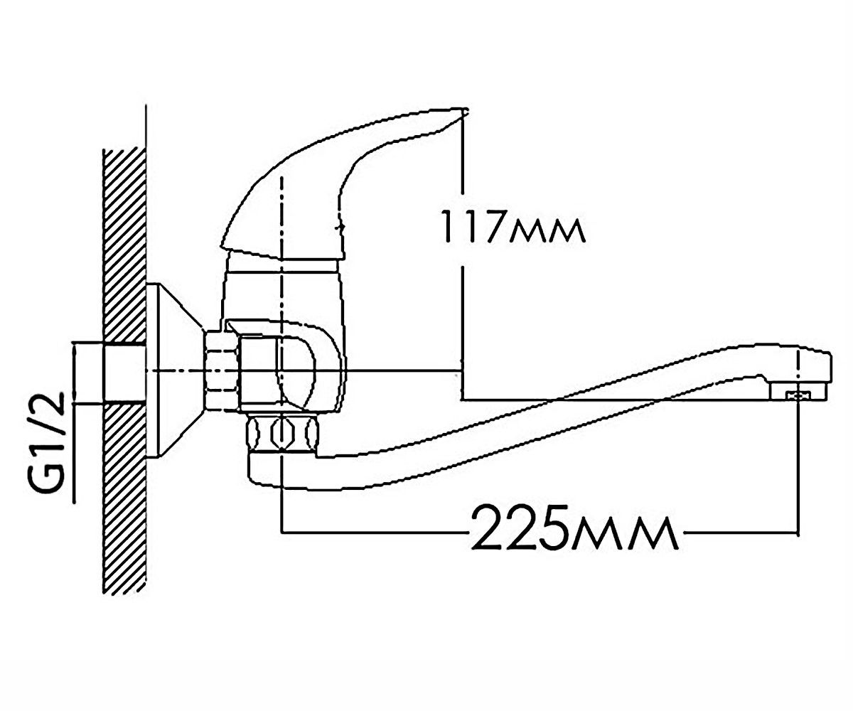 Кухонный смеситель  ИРИДА HB5532240C-25S:Чертеж 