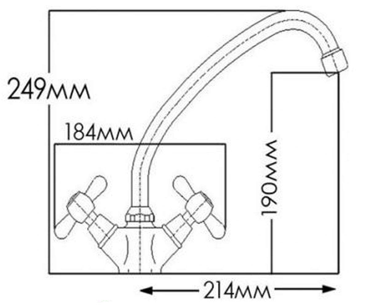 Смеситель для кухни  МЕДЕЯ HB7002805C-M7110:Чертеж 