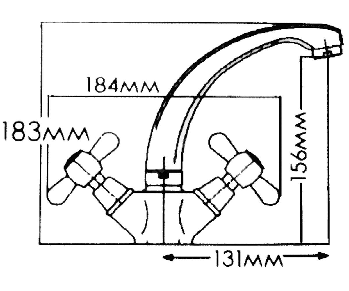 Смеситель для кухни  МЕДЕЯ HB7002805C-M7321:Чертеж 