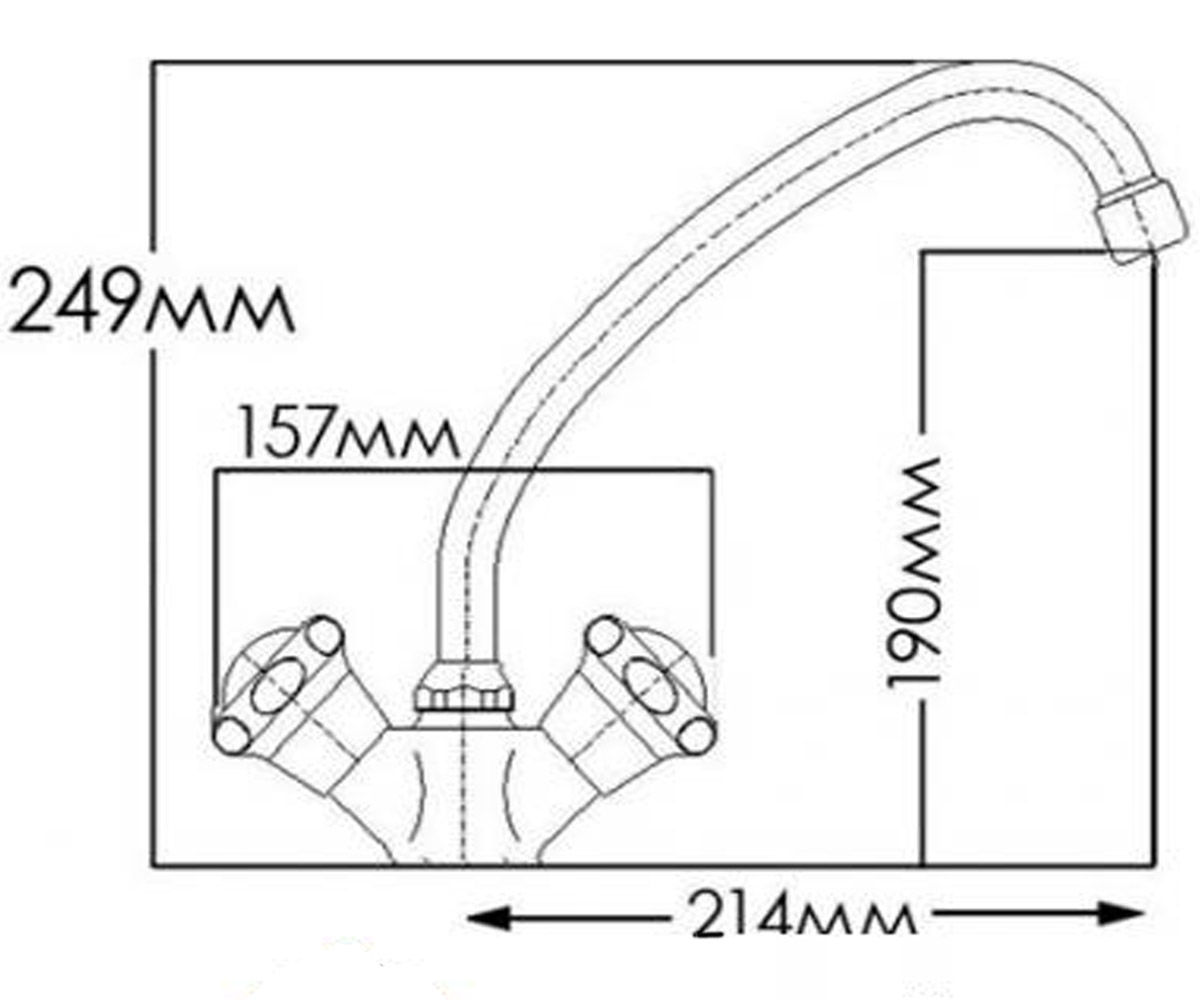 Смеситель для кухни  МЕДЕЯ HB7002816C-M7110:Чертеж 