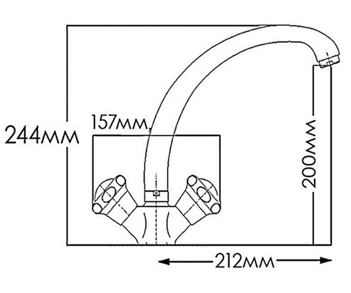 Смеситель для кухни  МЕДЕЯ HB7002816C-M7313:Чертеж 