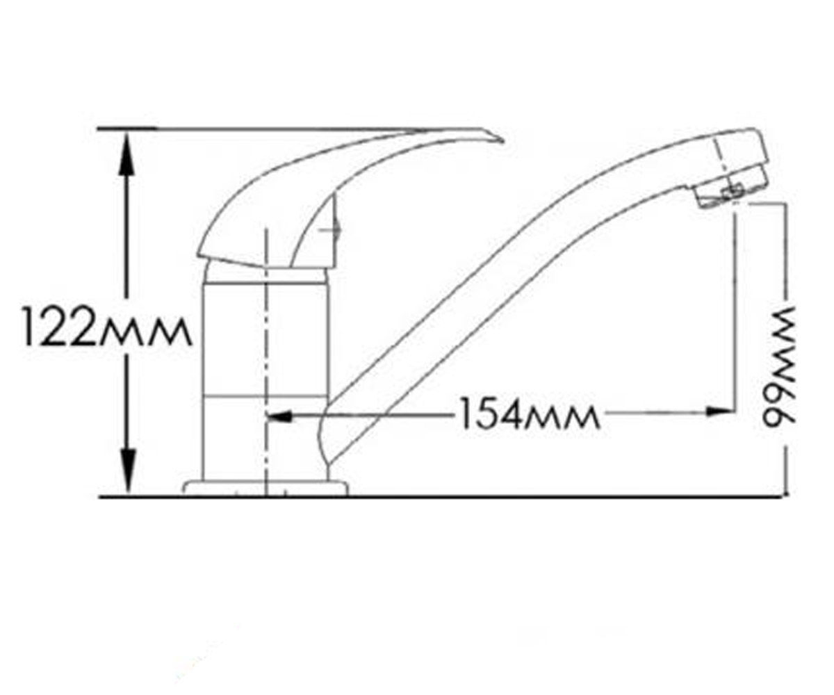 Смеситель для мойки  ФЕНИКС HB7111020C-H9030:Чертеж 
