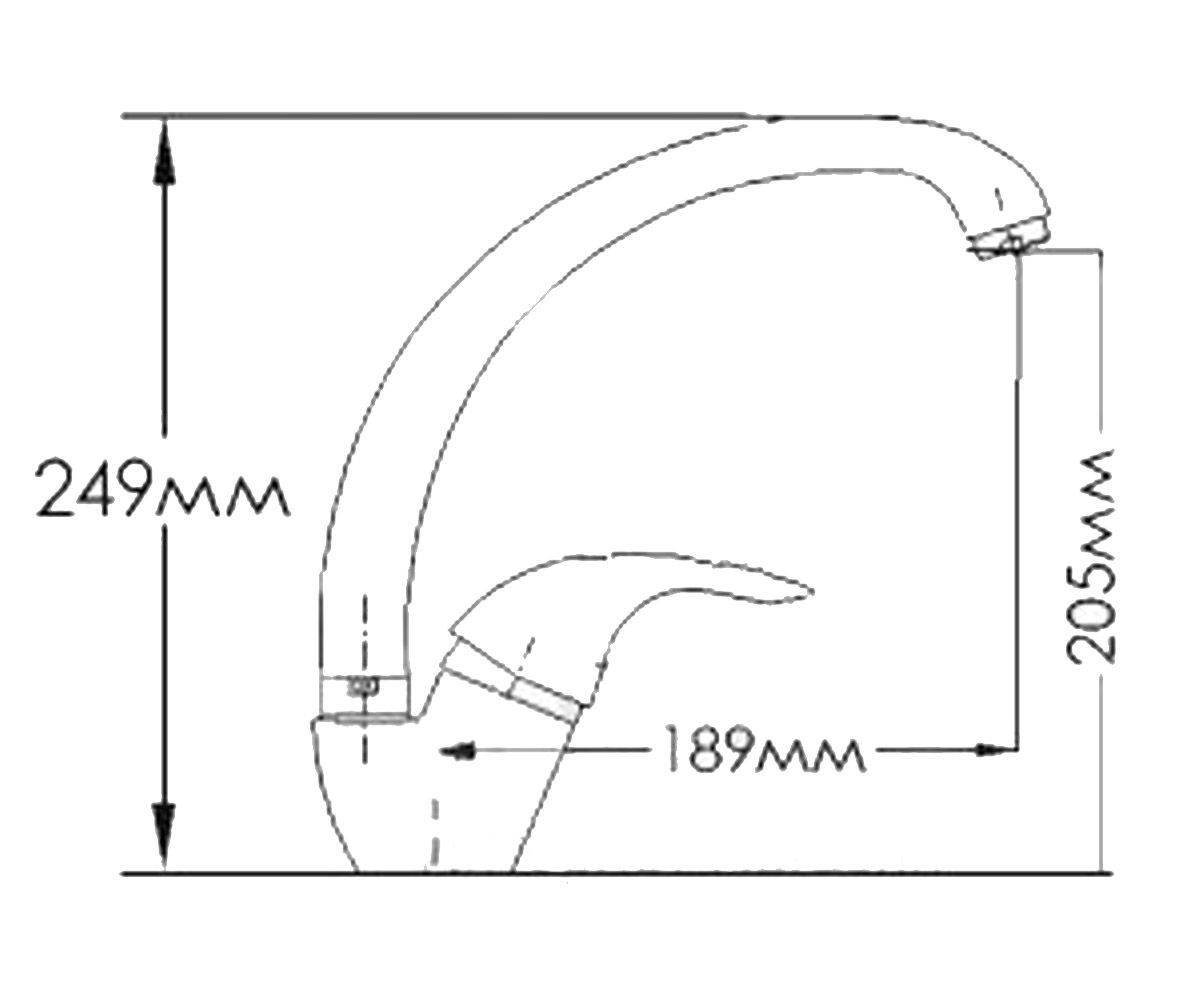 Смеситель для кухни  ИРИДА HB7533240C-M7313:Чертеж 