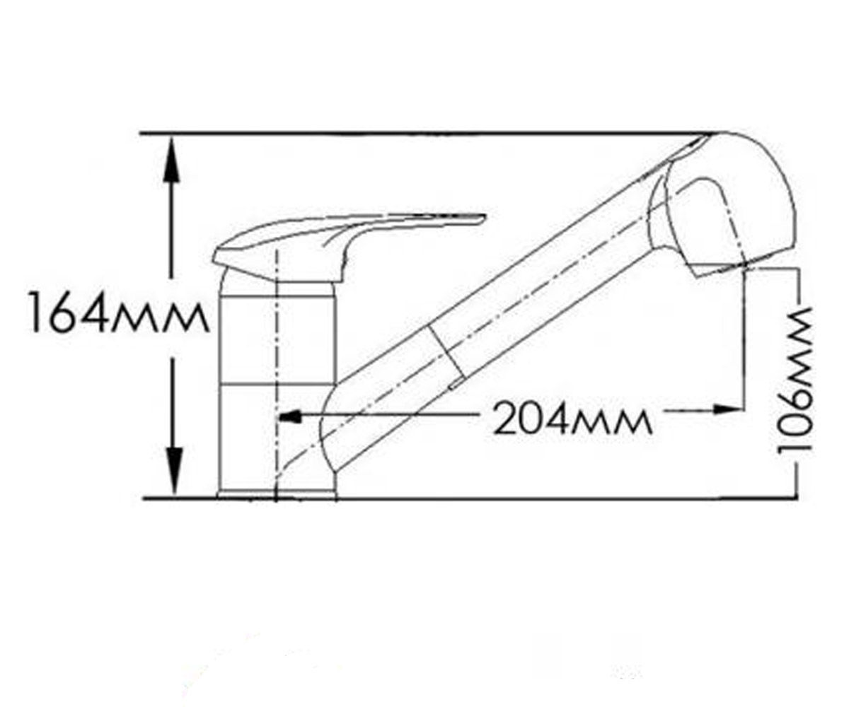 Смеситель для кухни  ЛУНА HB7882495C:Чертеж 