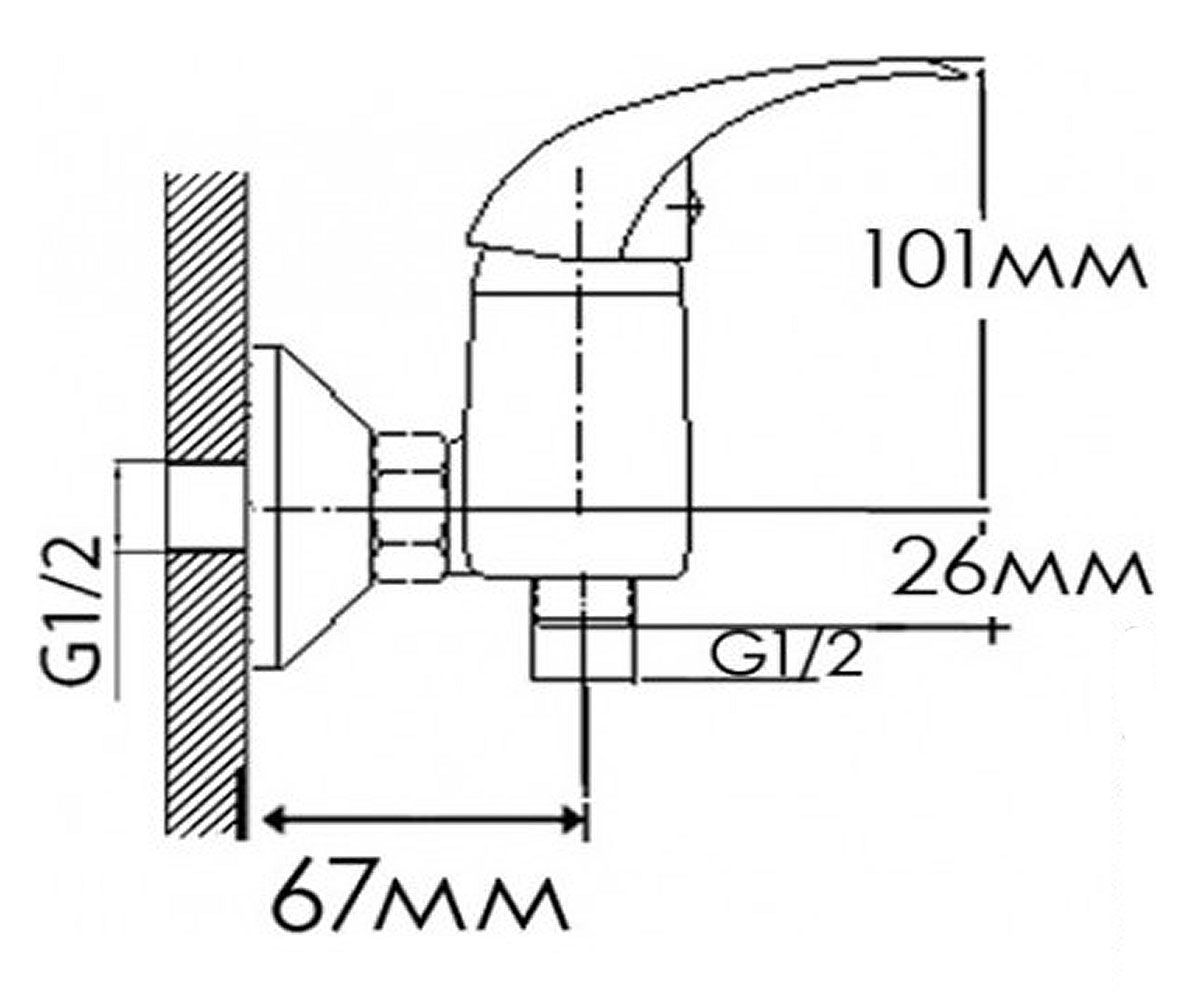 Смеситель для душа  ФЕНИКС HB9105030C:Чертеж 