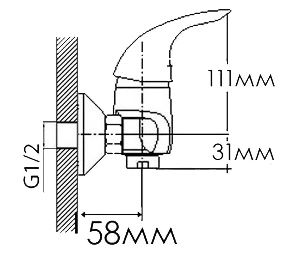 Смеситель для душа  ИРИДА HB9567240C:Чертеж 