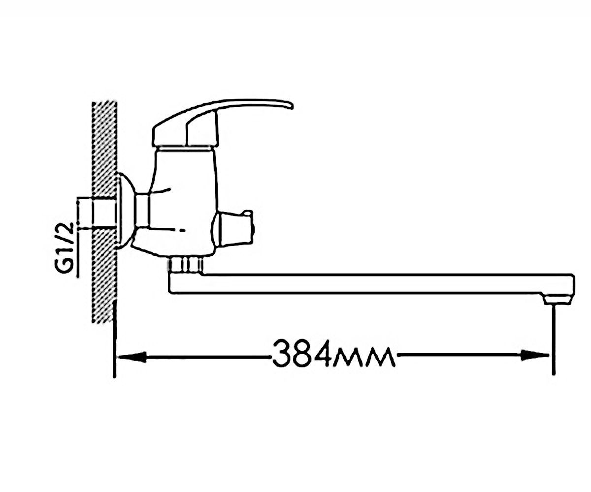 Смеситель для ванны  ТЕНДЕНС MXAL0307:Чертеж 