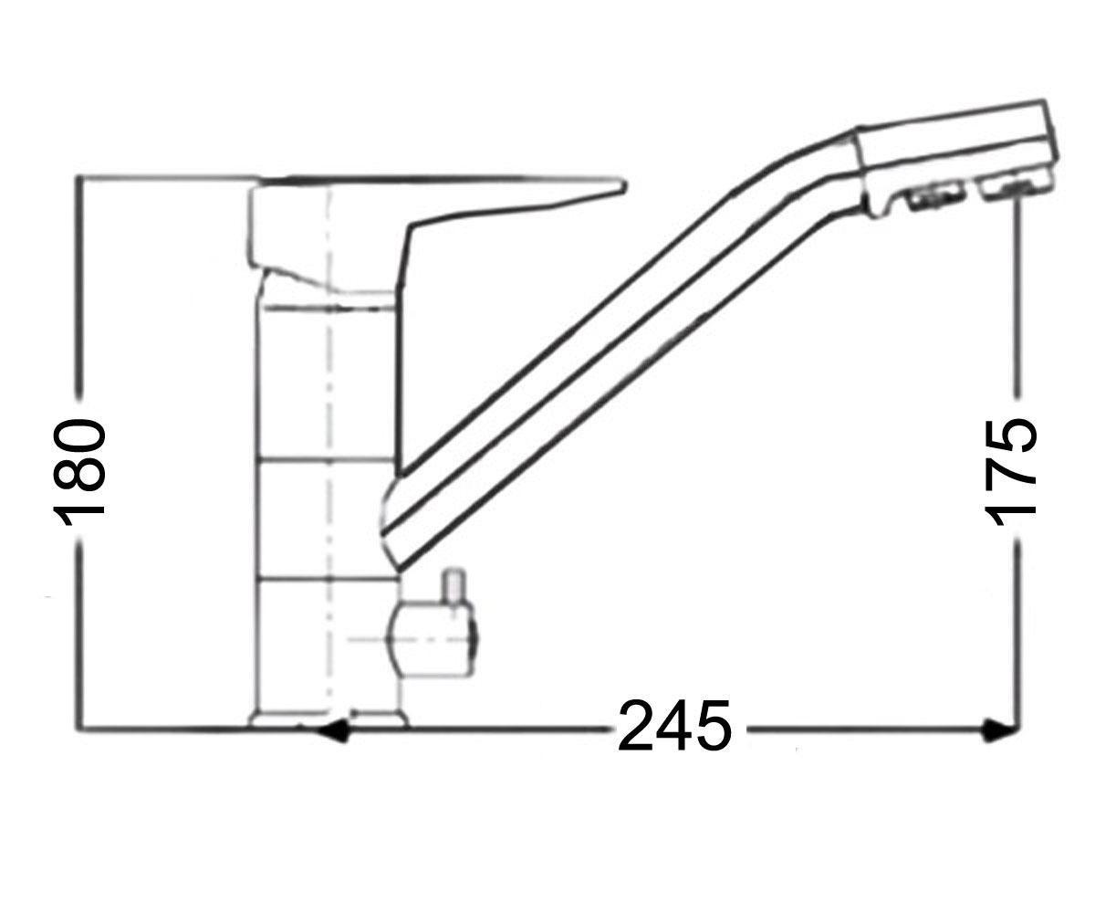 Смеситель для мойки  СИТИ MXH1012:Чертеж 