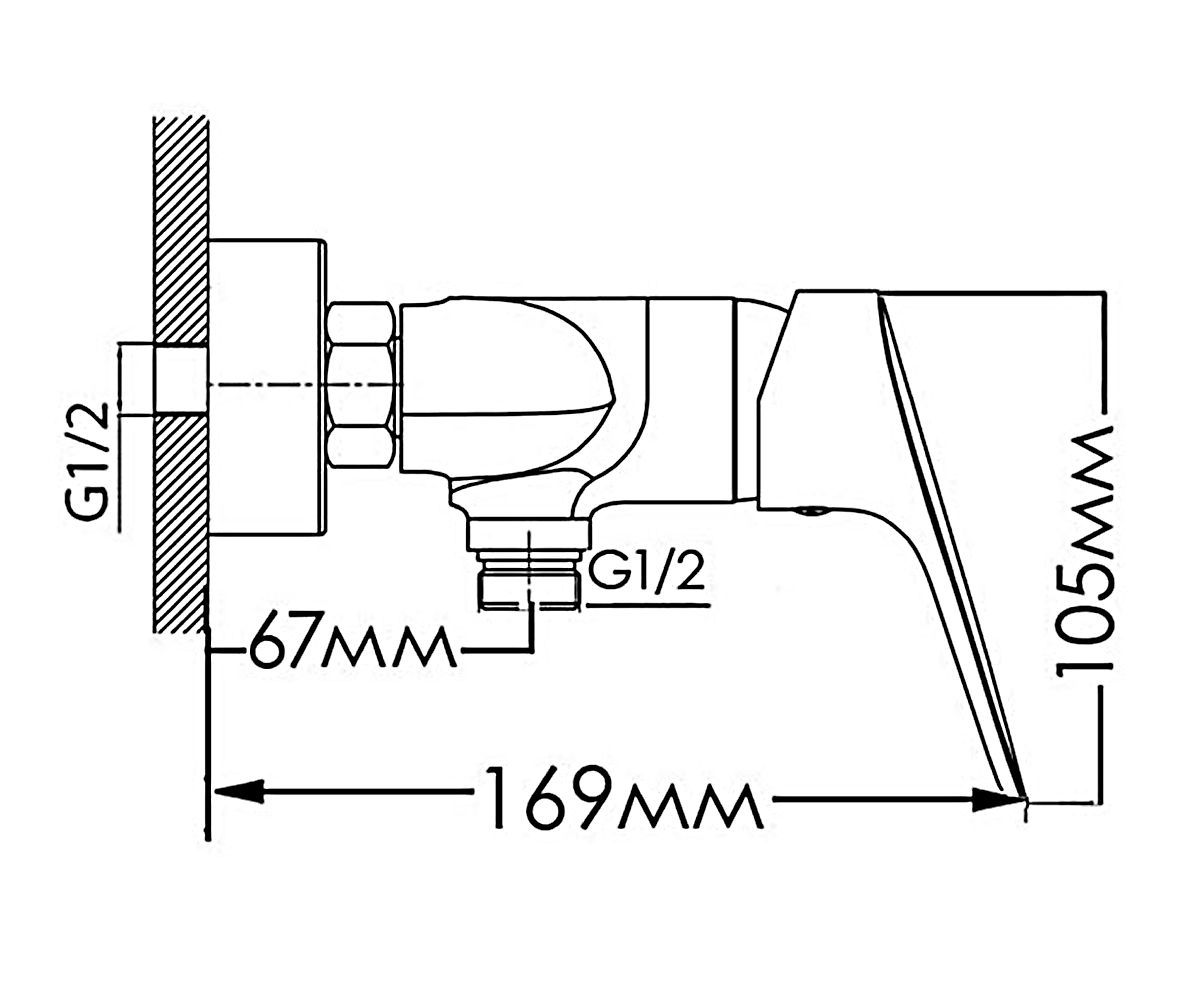 Смеситель для душа  БЛИС MXH1053:Чертеж 