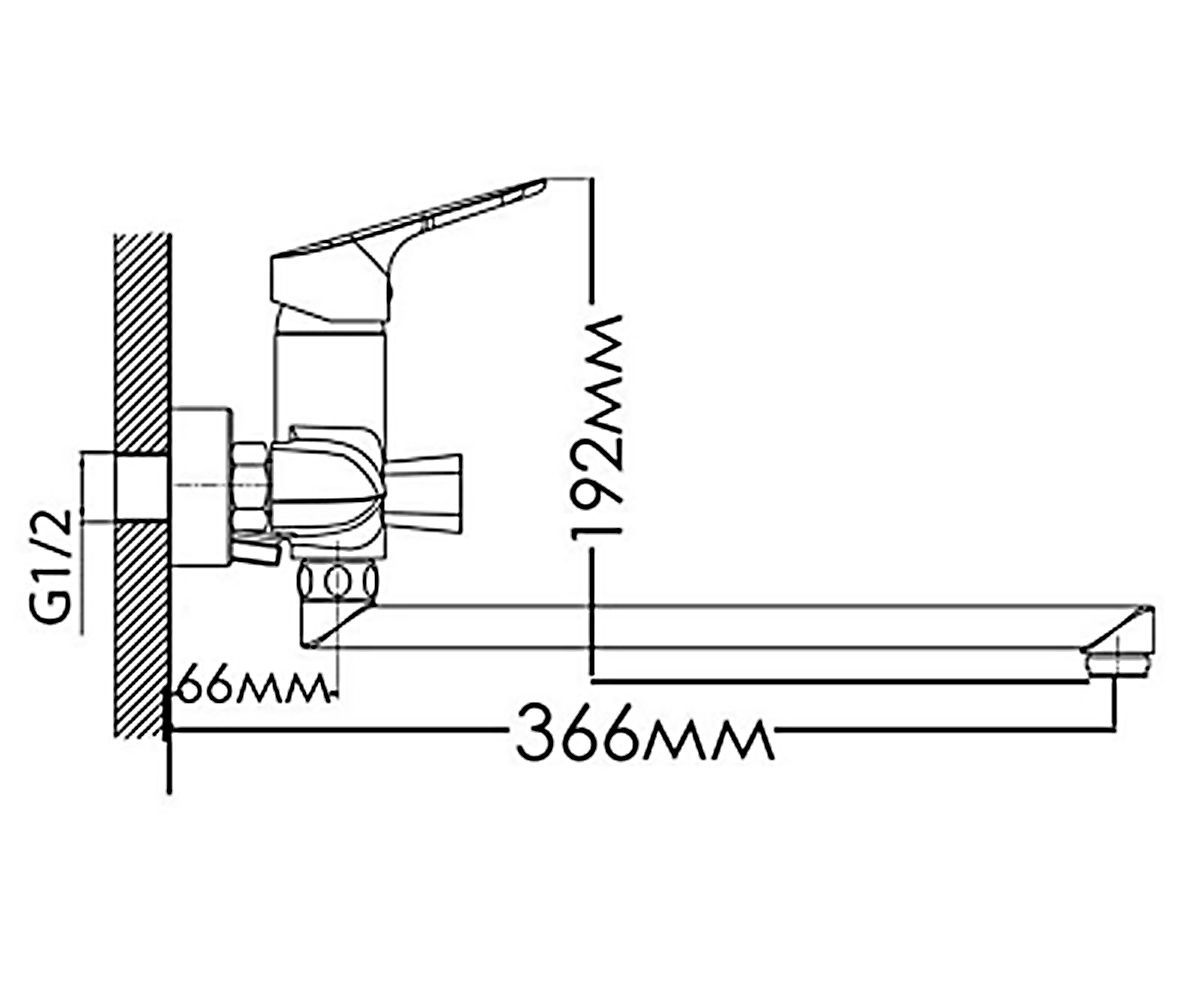 Смеситель для ванной  БЛИС MXH1055:Чертеж 