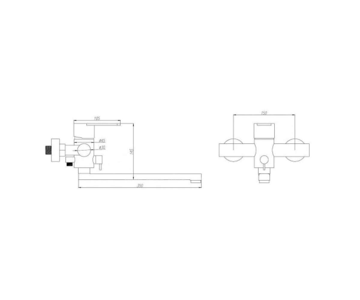 Смеситель для ванны  BASIS SLIN0485:Чертеж 