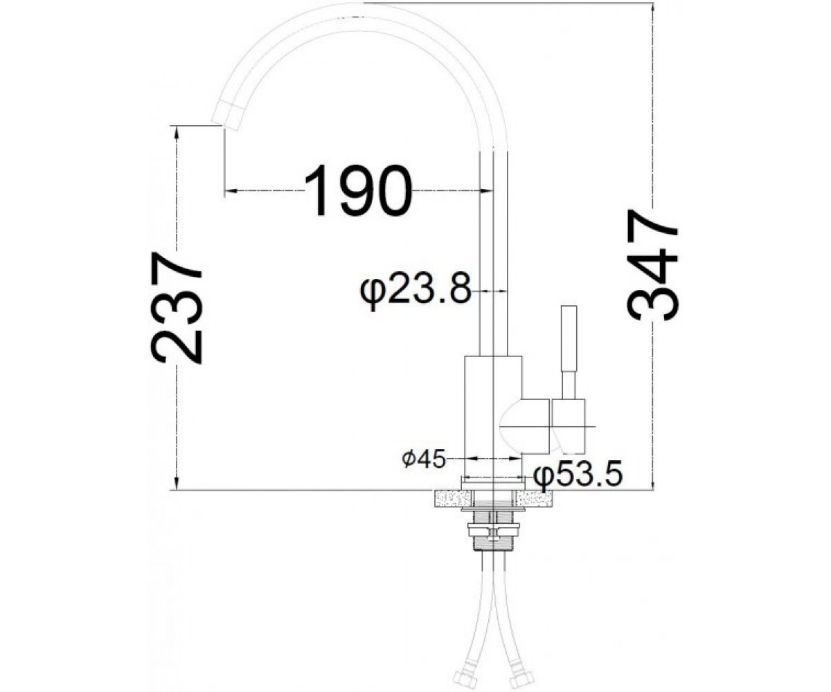 Кухонный смеситель  BASIS SLIN0486BL:Чертеж 