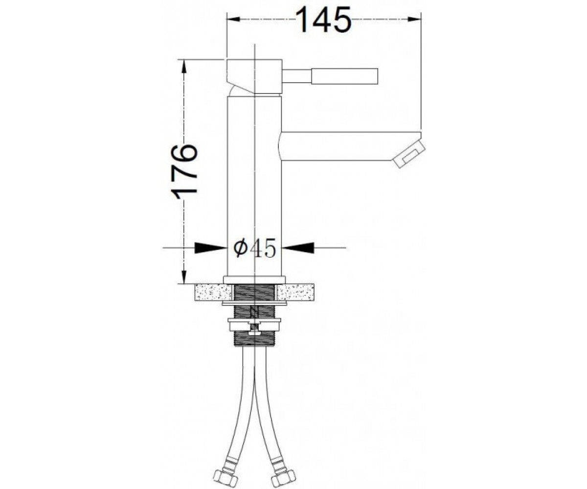 Смеситель для раковины  QUANTUM SLIN0490:Чертеж 