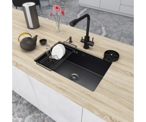 Черная мойка для кухни из нержавейки с PVD покрытием Nett NB-6845 NETT  040220