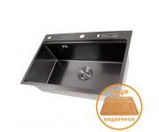 Nett NB-7048 Багатофункціональна чорна кухонна мийка з нержавіючої сталі з покриттям PVD NETT  040420