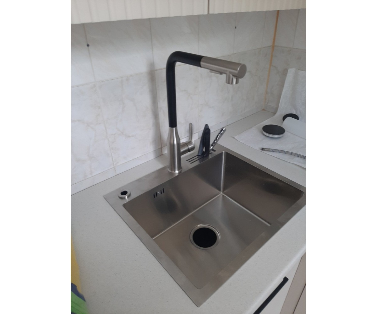 Накладная мойка для кухни из нержавейки 45 см Nett NS-5245  041520:Фото 11