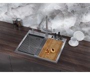 Накладна кухонна мийка з нержавіючої сталі 1.5 мм Кухонна станція Nett NS-5747 NETT  041925