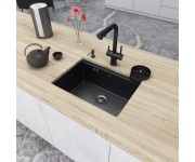 Nett NB-5742 чорна кухонна мийка з PVD покриттям багатофункціональна NETT  042620