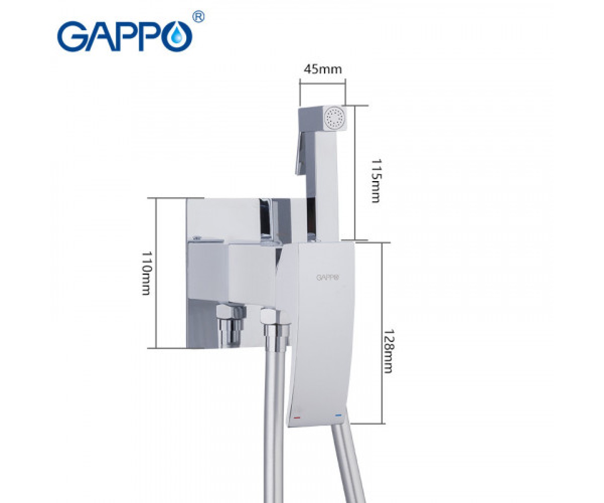 Встраиваемый гигиенический душ GAPPO G7207-8, белый/хром  1037428:Фото 1