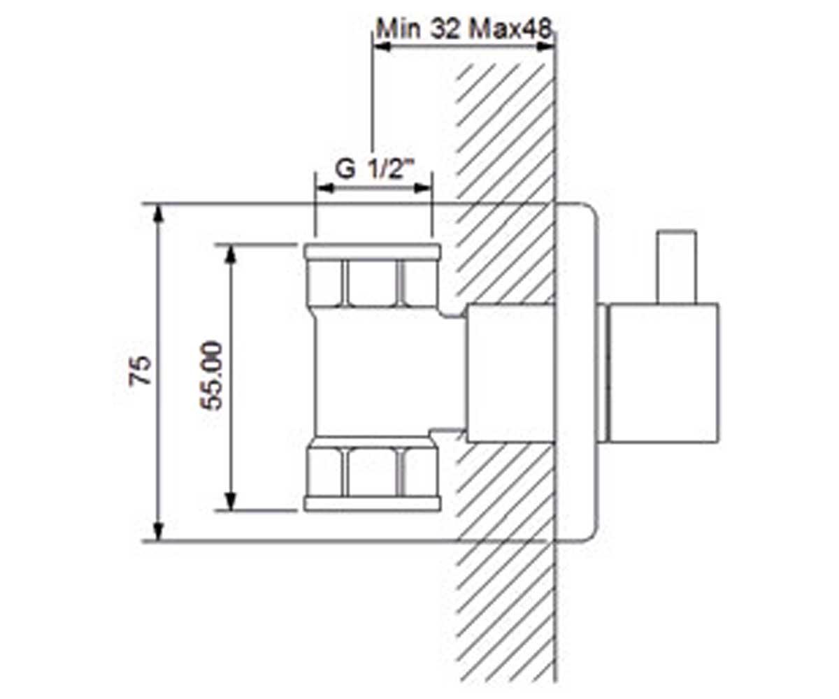 Запорный вентиль  MAXIMAL 101632:Чертеж 