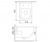 Безободковый унитаз с сиденьем  MODERN 3823W NEW:Чертеж 