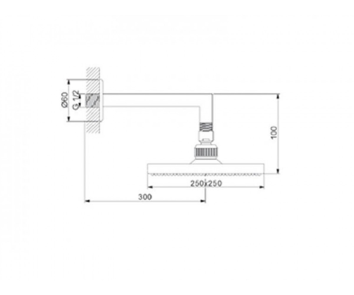 Верхний душ  CORNER 470531:Чертеж 