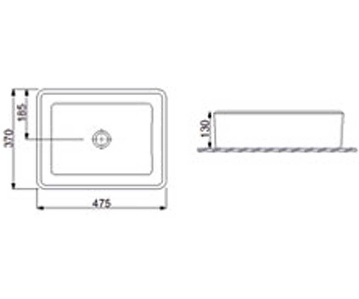 Умывальник в ванную  COUNTERTOP SILVER 5011CR:Чертеж 