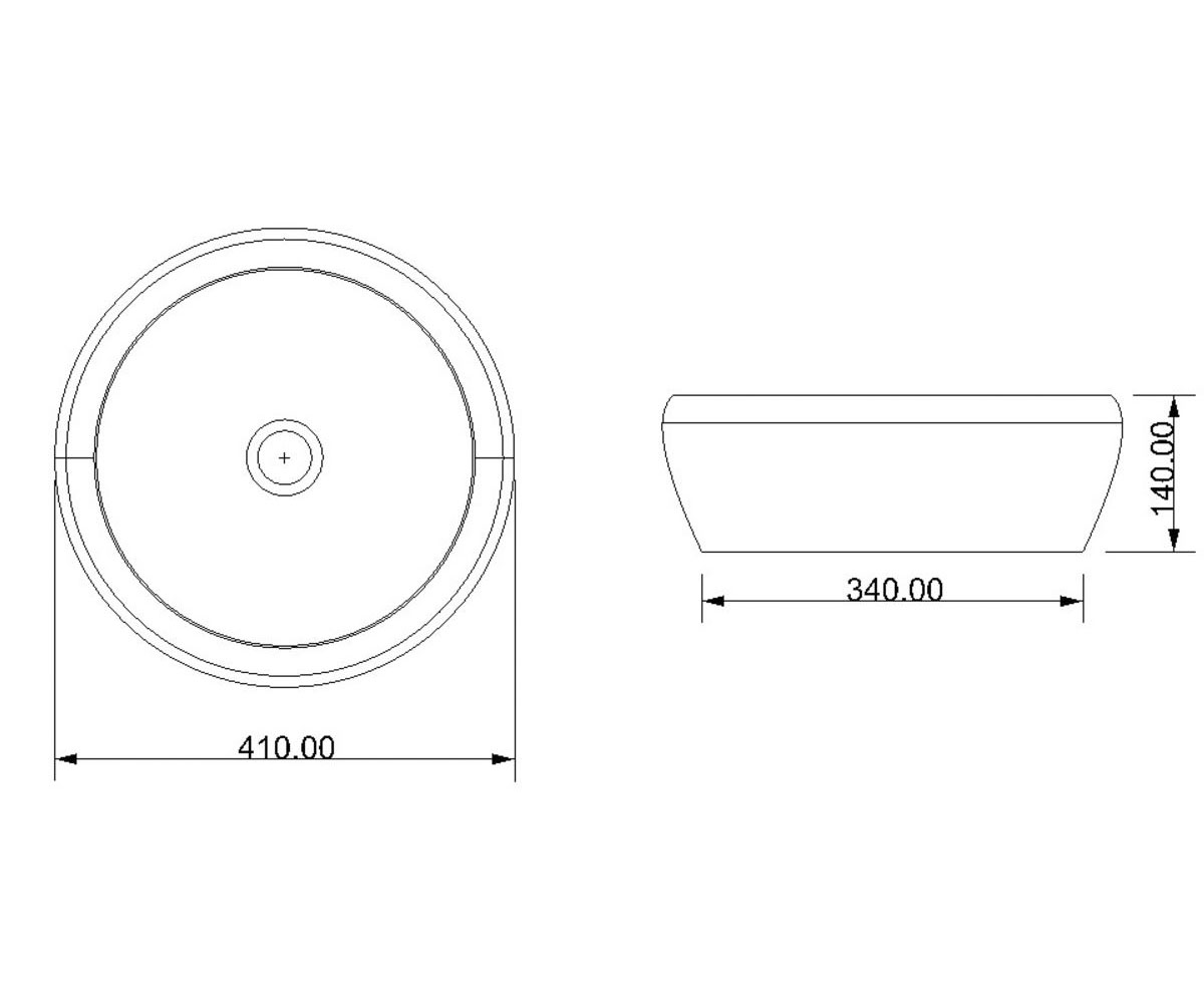 Умывальник круглый  COUNTERTOP 5060:Чертеж 