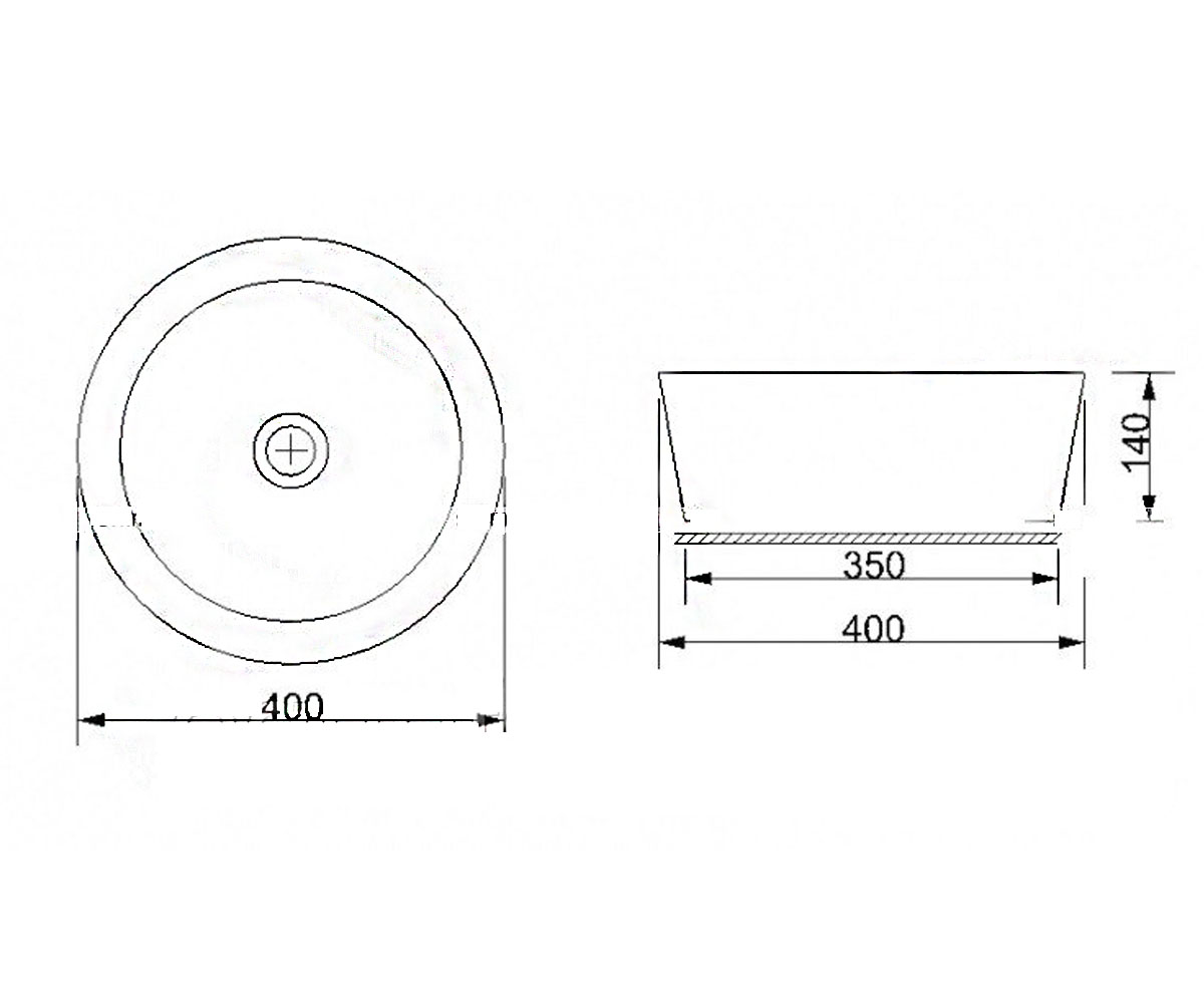 Раковина накладная  COUNTERTOP 5065G:Чертеж 