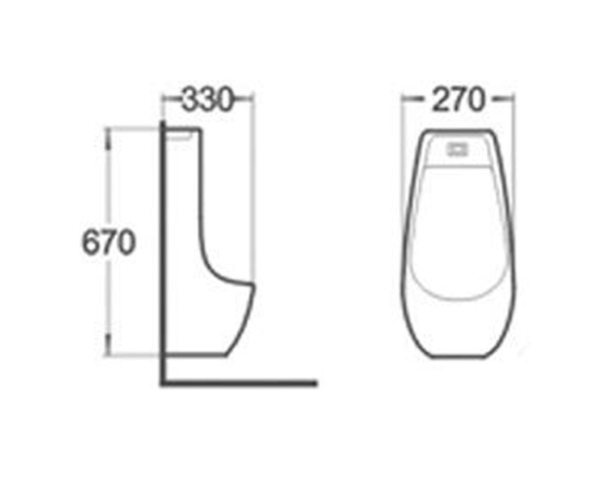 Подвесной уринал  LIFE 9893B-M:Чертеж 