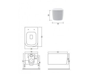 OVVIO підвініт Безрамковий 53 см, колір білий матовий NIC DESIGN  003479003