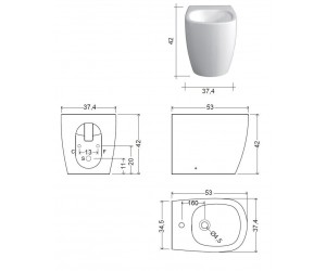 OVVIO підлог 53 см, колір білий глянець NIC DESIGN  004432001