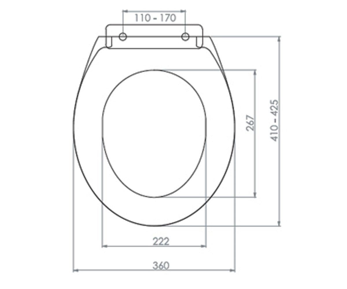 Сиденье из термопласта с микролифтом  COMFORT 0305:Чертеж 