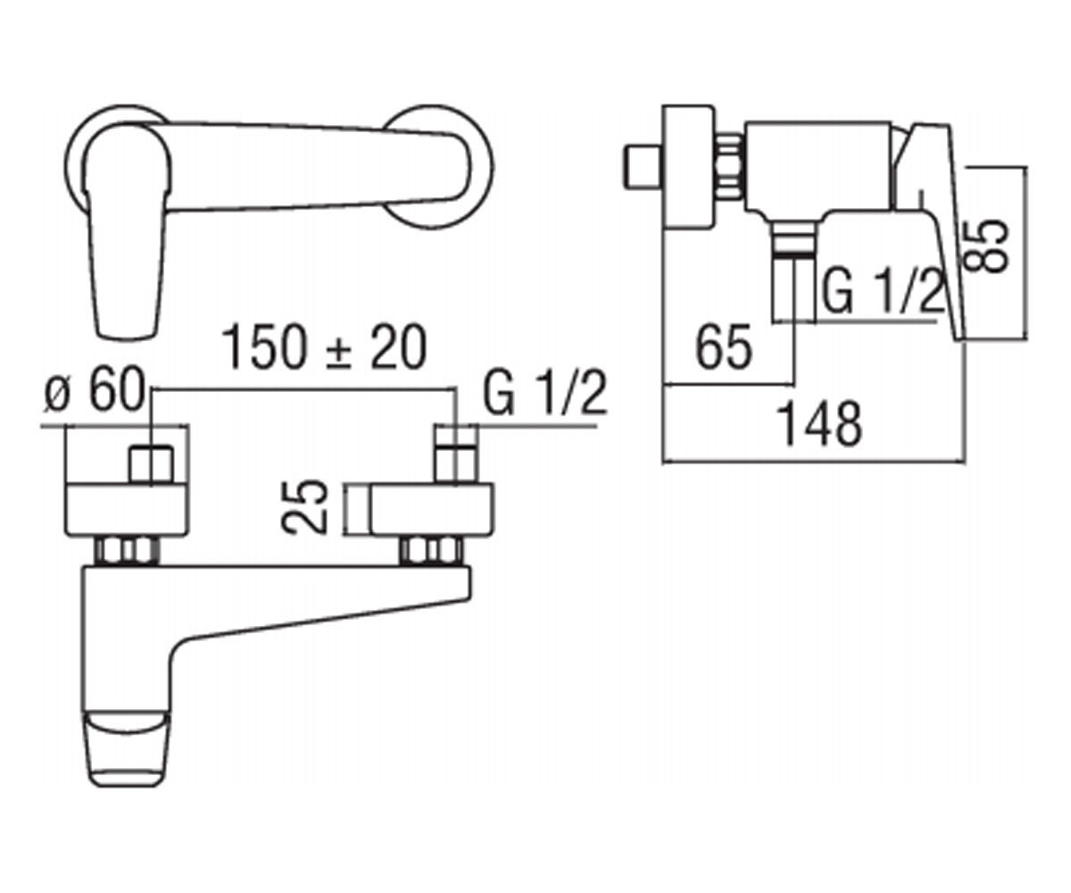 Смеситель для душа  NOBI NB84130CR:Чертеж 