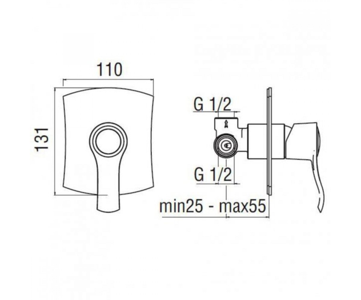 Смеситель для душа  SOFI SI98108CR:Чертеж 