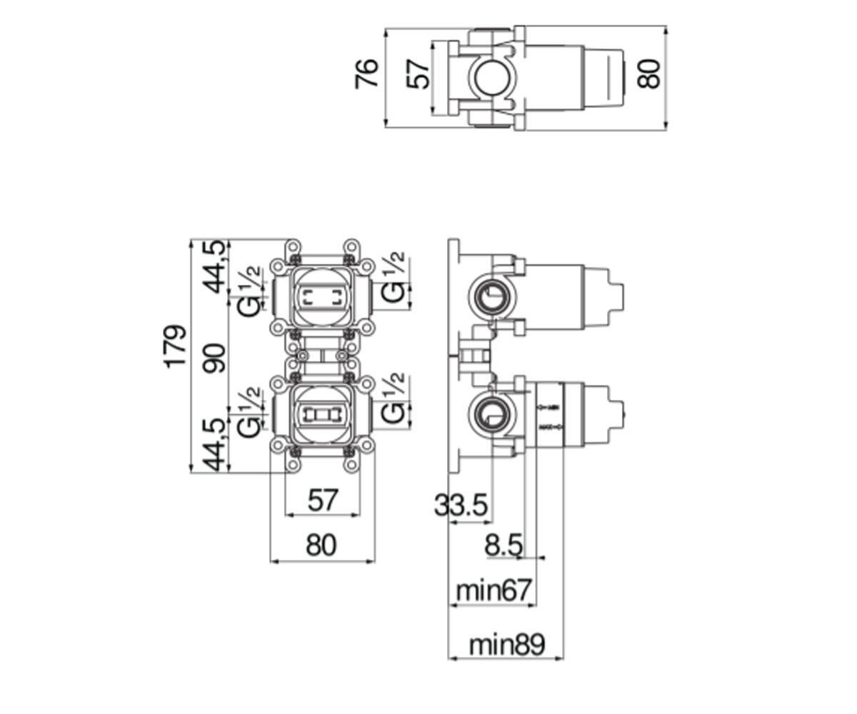 Скрытая часть  TECHBOX WE81102:Чертеж 