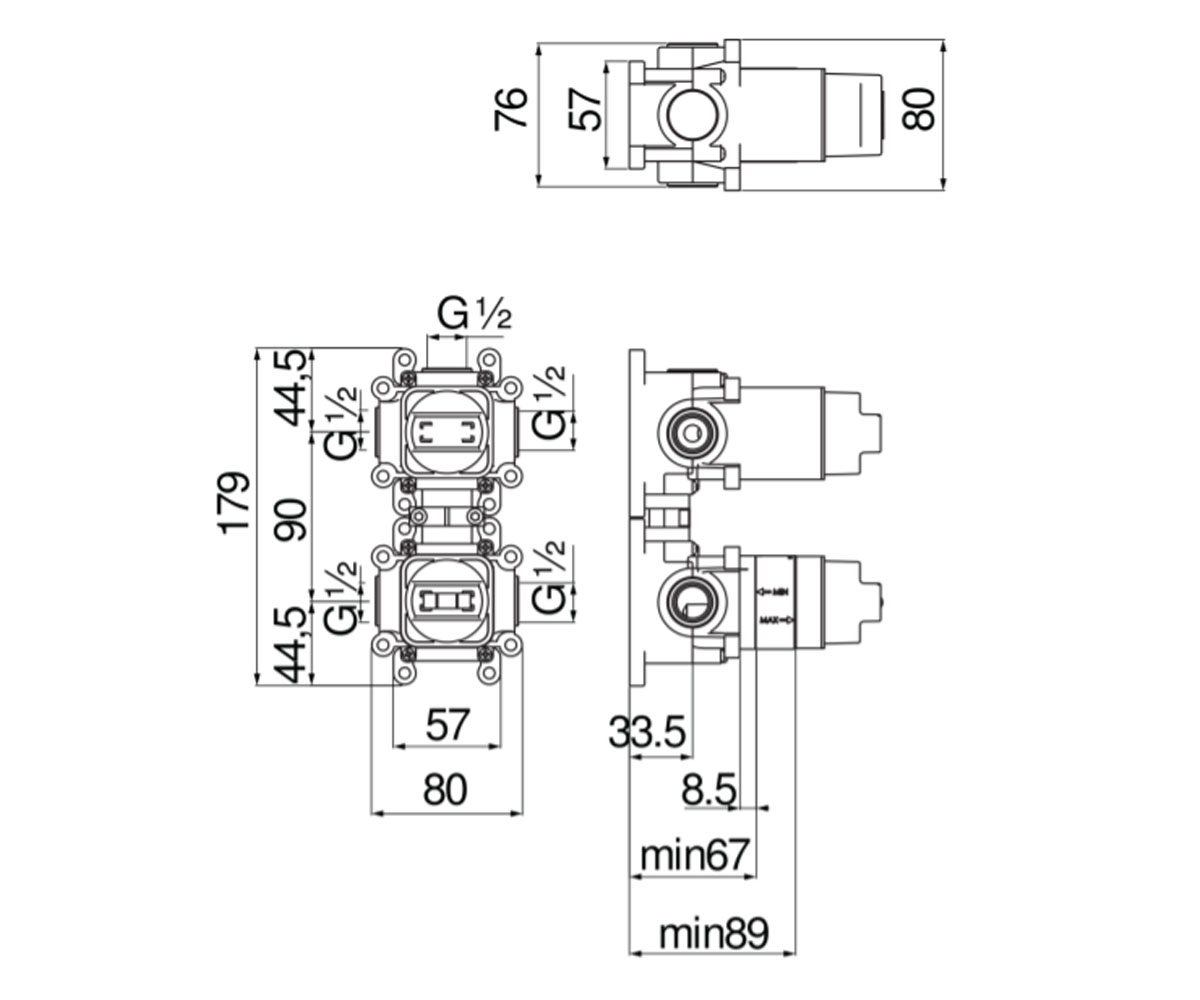 Скрытая часть  TECHBOX WE81103:Чертеж 