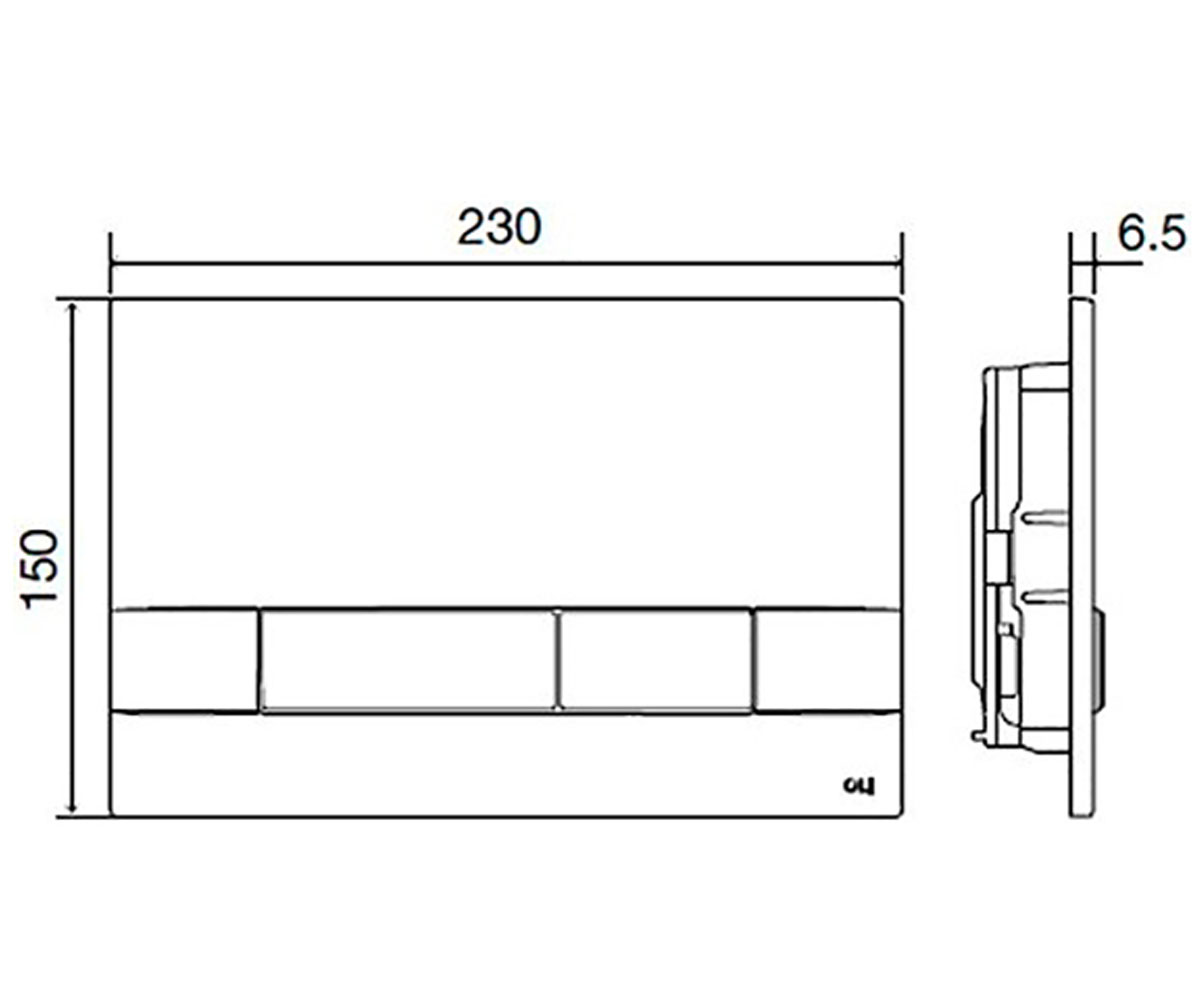 Двойная кнопка смыва  NARROW SOFT-TOUCH 152942:Чертеж 