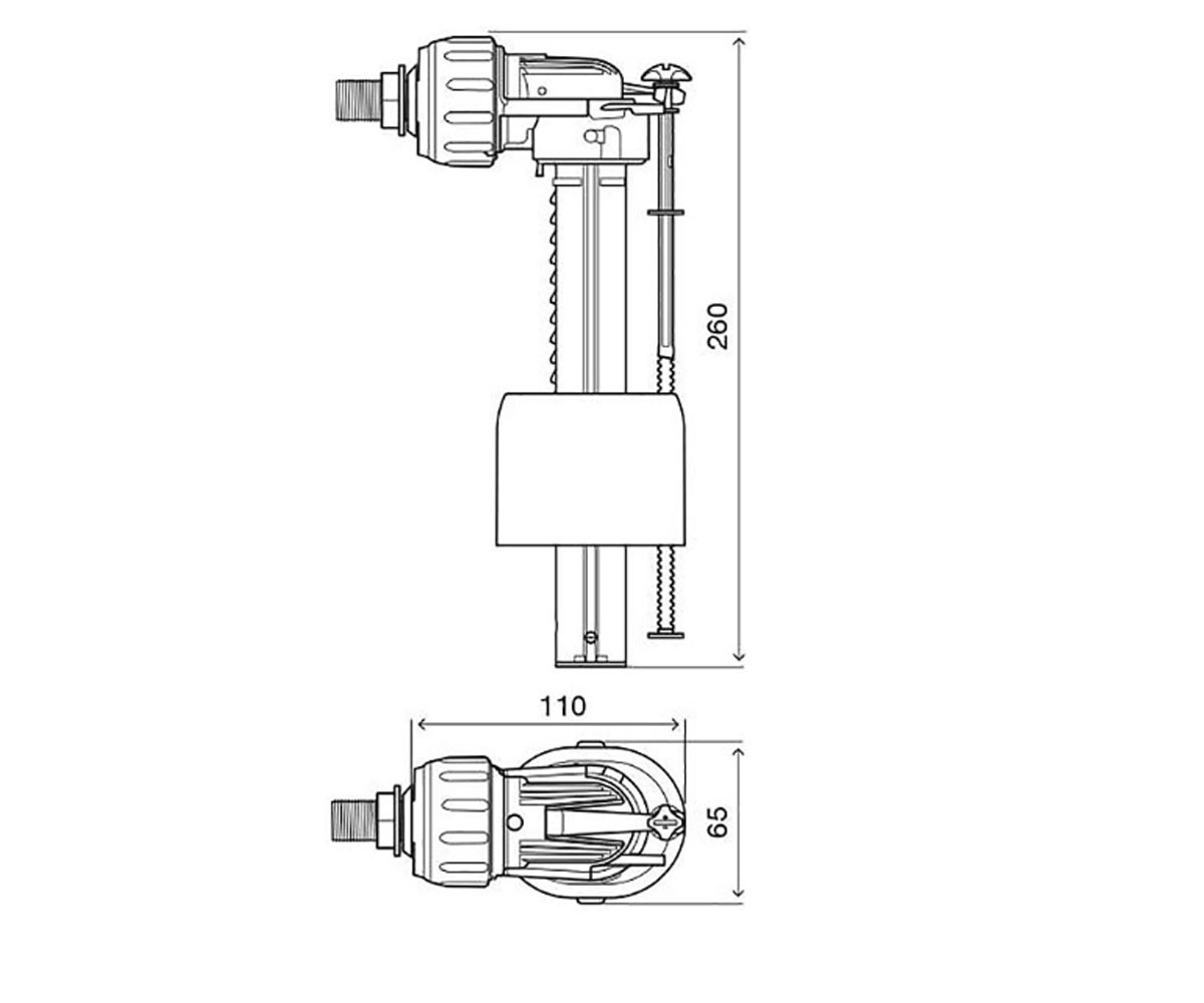 Клапан впускной 3/8  COMPACT 561598:Чертеж 