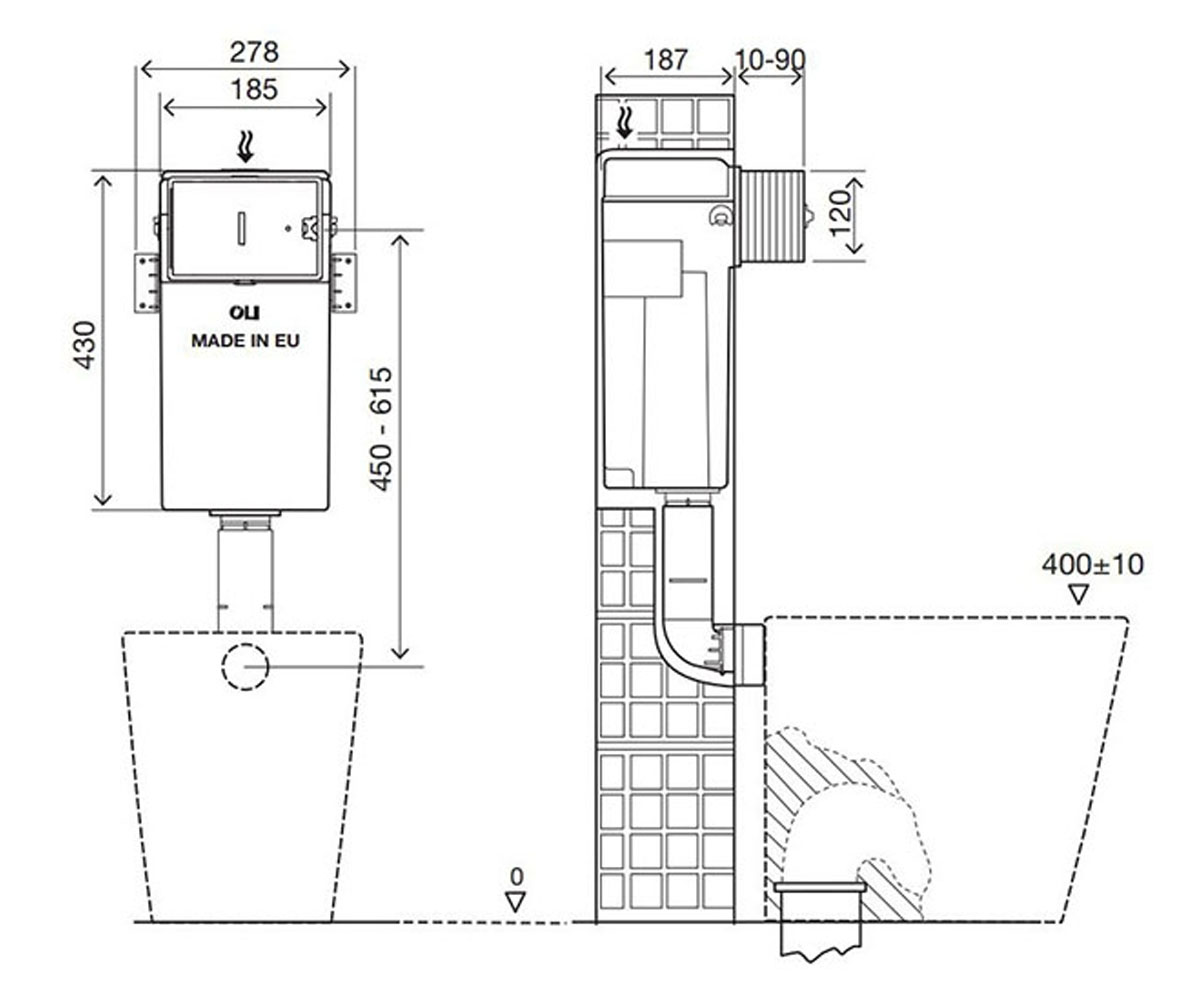 Скрытый бачок  QUADRA PLUS 720002:Чертеж 