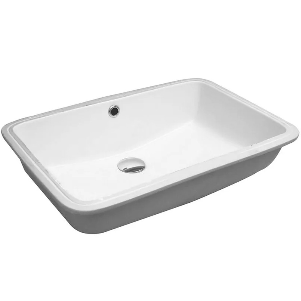 LIL4456001 RETTANGOLARE 57 умивальник прямокутний з отвором під перелив 57x39x h 18 cm, білий (1 сорт)  LIL4456001:Фото 1