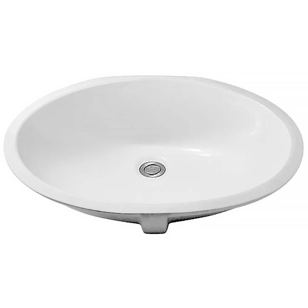 LIL4457001 OVALE 59 умивальник круглий, під стільницю з переливом 59x44,5x h 20 cm, білий (1 сорт)  LIL4457001:Фото 1