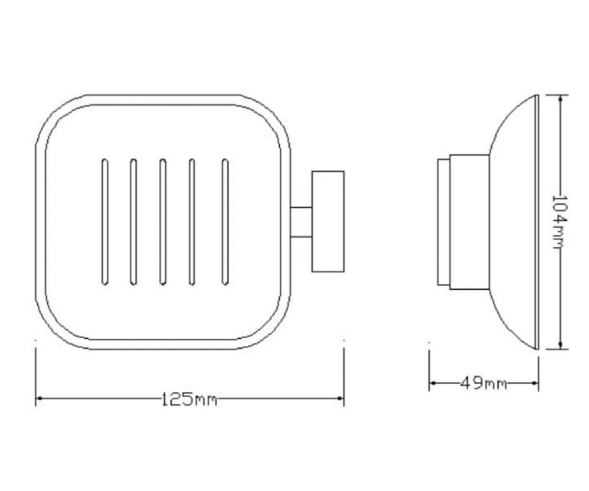 Стеклянная мыльница в ванную OMNIRES LIFT 8159CR:Чертеж 