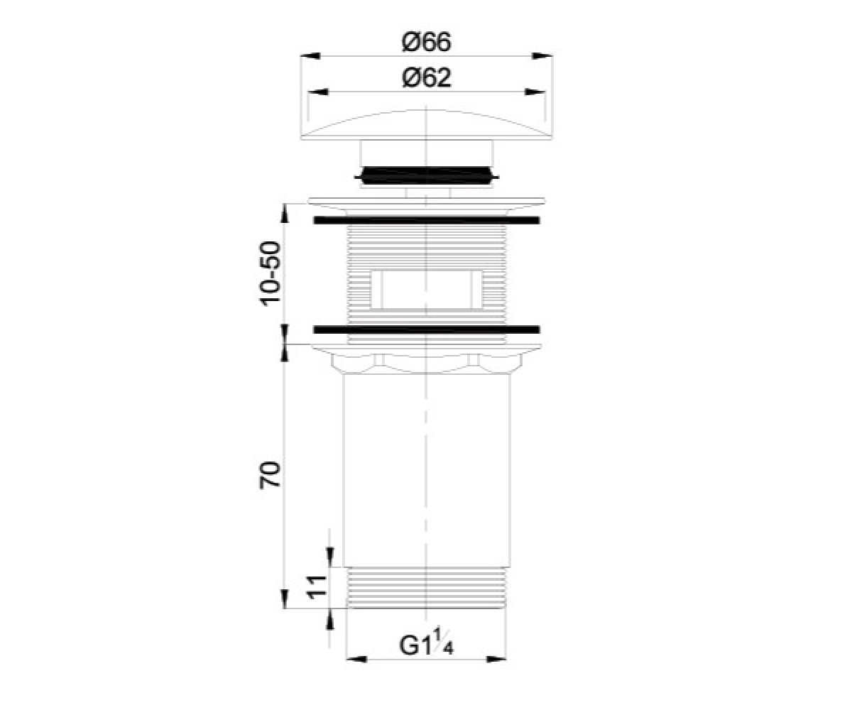 Донный клапан OMNIRES A706CPB:Чертеж 