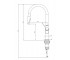 Кухонный смеситель OMNIRES BEND BE6455GL:Чертеж 