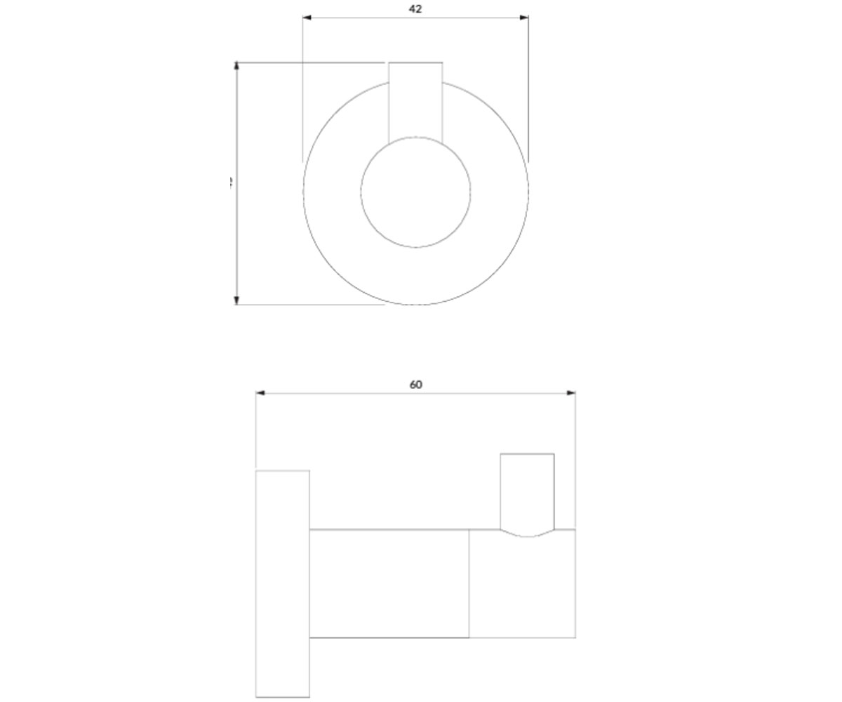 Крючок для ванной OMNIRES MODERN PROJECT MP60110GL:Чертеж 