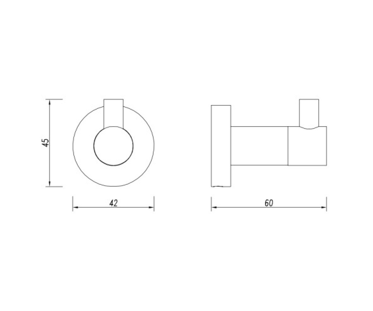 Крючок для ванной OMNIRES MODERN PROJECT MP60110GLB:Чертеж 
