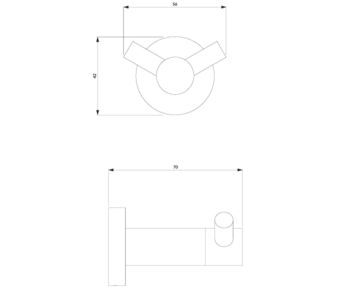 Крючок для ванной OMNIRES MODERN PROJECT MP60120BL:Чертеж 